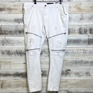 Mens Black Jeans With White Stitching 